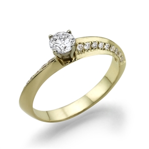 תמונה של טבעת יהלום 0.3 עם משקל זהב 3 גרם